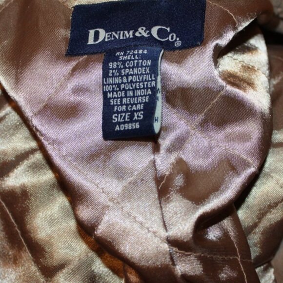 Corduroy Lined Jacket XS Cotton Spandex Blazer Button Front Denim & Co Quilted - Picture 2 of 4